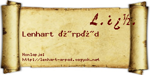 Lenhart Árpád névjegykártya