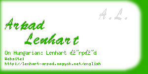 arpad lenhart business card